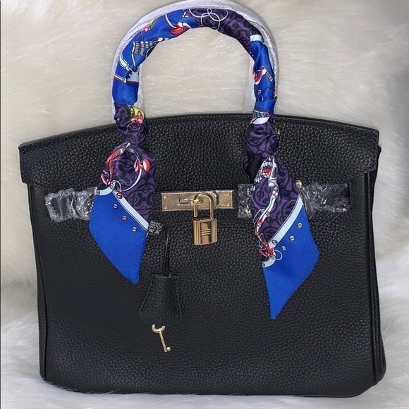 100% Leather Satchel With Gold Hardware & Lock​​